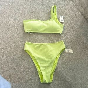 Aerie Lime Crinkle Bikini
